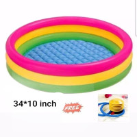 Baby Bath Tub and Swimming Pool Combo - Multicolor (34 x 10 inches)