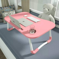 Folding Laptop Stand Holder Desk with Slot Portable Study Table Foldable Computer Desk Large School Dormitory Bed Table