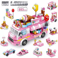 Brain Development City Ice Crame Truck 12 In 1 Lego Building Blocks Toys For Kids- 561pcs