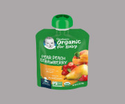 Gerber Organic Pear, Peach & Strawberry Puree 99gm
