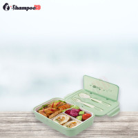 3 Compartments Food Container Lunch Box with Spoon -1L