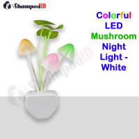 Colorful LED Mushroom Night Light - White