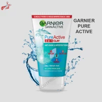 Garnier Pure Active 3-In-1 Wash, Scrub and Mask 150ml: Your All-in-One Solution for Clear and Radiant Skin!