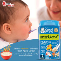Gerber Probiotic Oatmeal Lentil Peach & Apple Cereal 227gm