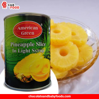 American Green Pineapple Slice In Light Syrup 340G