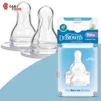 Dr Brown's Natural Flow (Narrow Level-4) 2 Silicone Teats 9m+