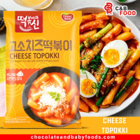 Dong Won Cheese Topokki Stick Shaped Rice Cake with Cheese & Spicy Sauce 240G